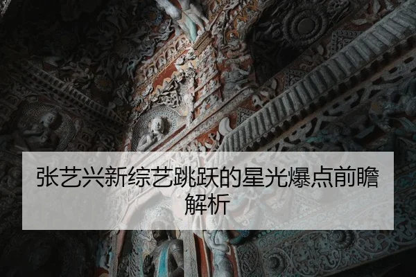 张艺兴新综艺跳跃的星光爆点前瞻解析